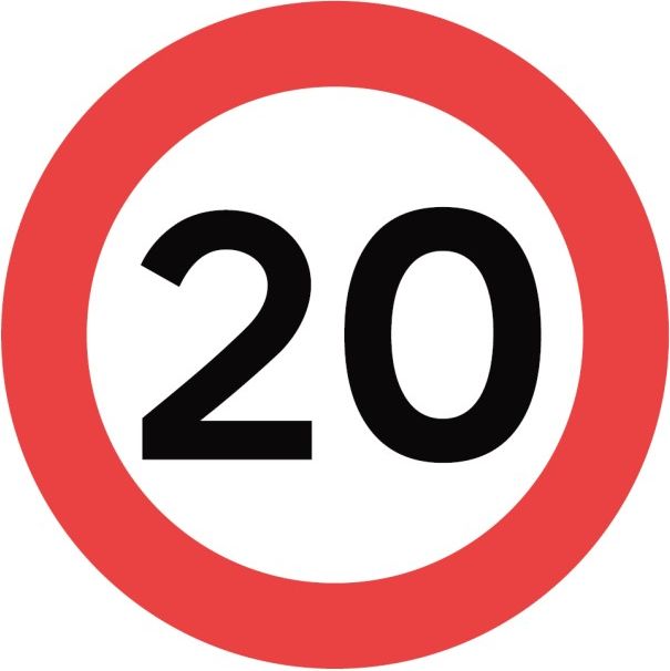 Road sign speed max 20 c55