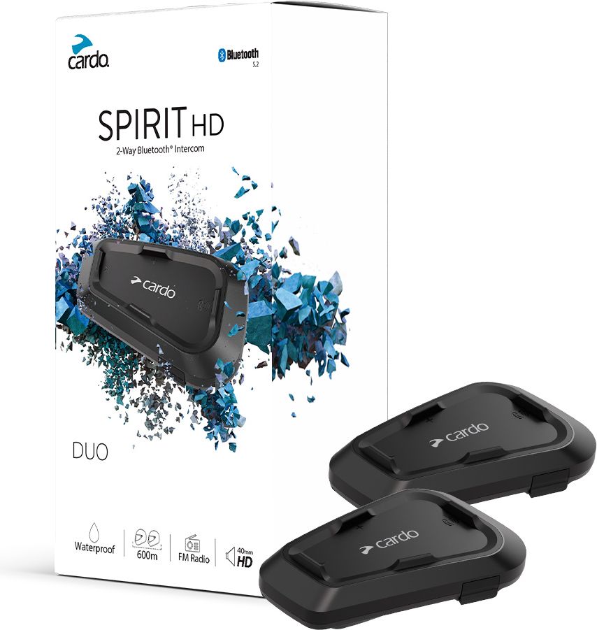 Cardo Spirit HD Duo Dobbelt Sæt - Sort