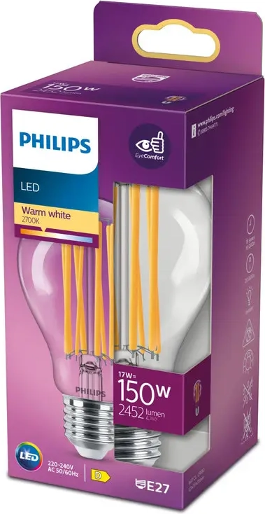 Philips LED 17W (150W) E27 2700K 2452lm