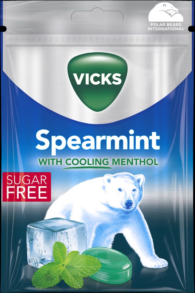 Vicks Spearmint Sukkerfri Pastiller 72 gr