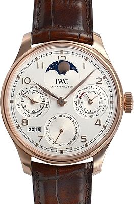 IWC Herrklocka IW503302 Portuguese Silverfärgad/Läder Ø44.2 mm