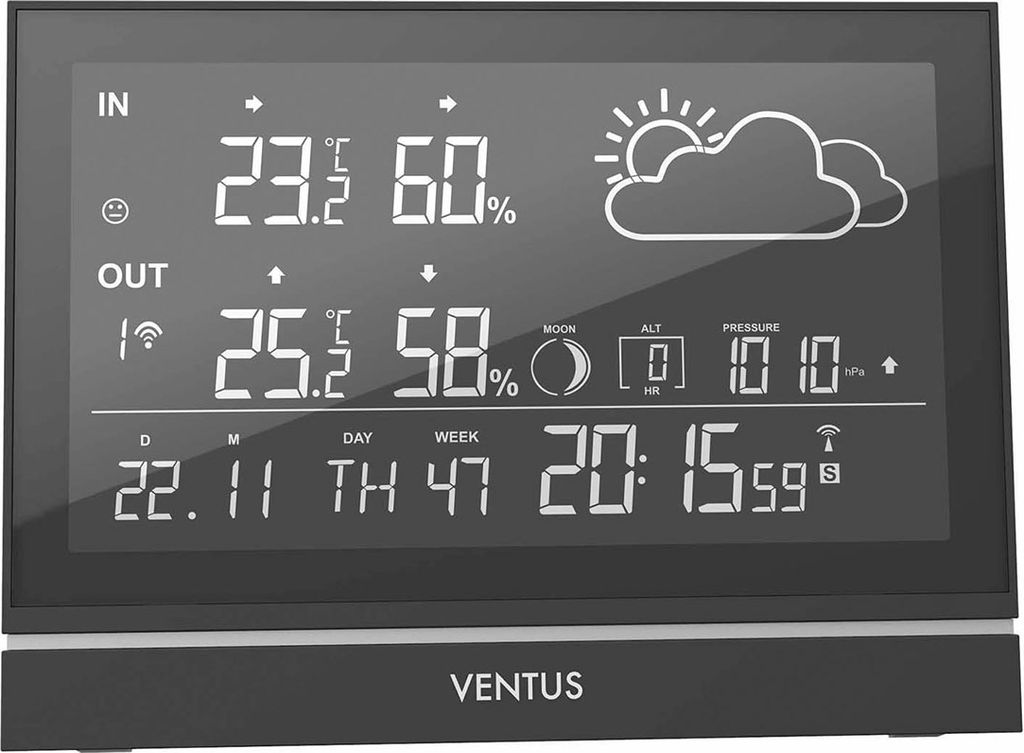 Ventus W200 Vejrstation med Stort Display (Trådløs Sensor)
