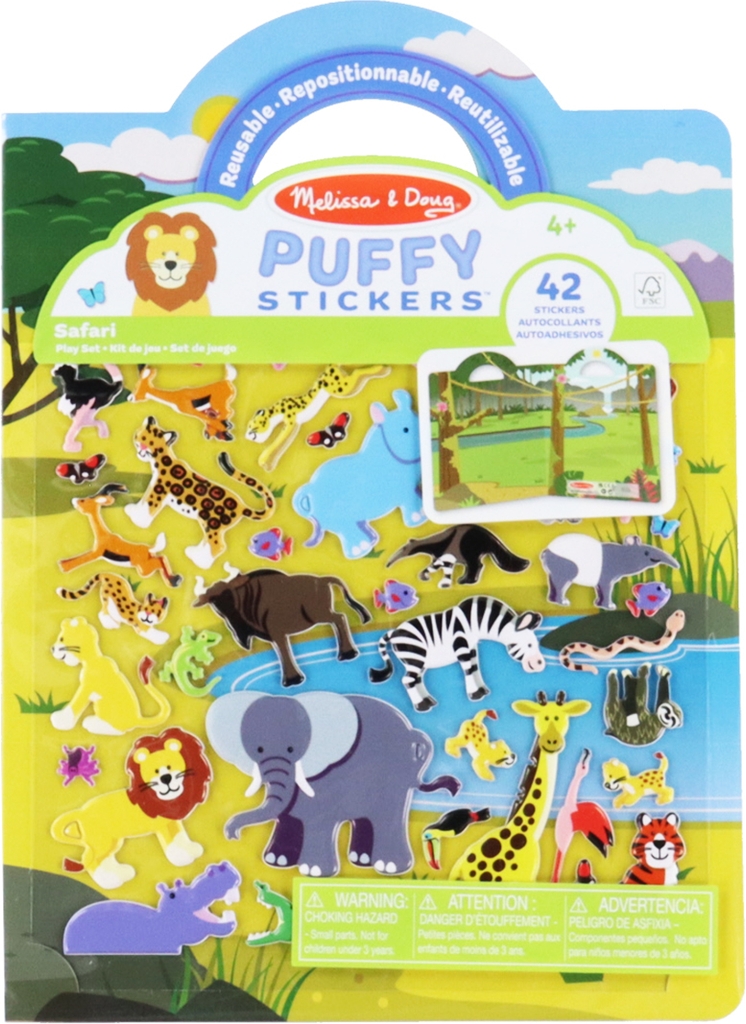 melissa & doug klistermærker - genanvendelig - 42 stk. - safari
