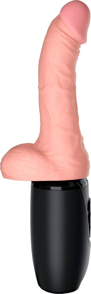 King Cock Plus Thrusting Dildo med Testiklar 28 cm   - Nude
