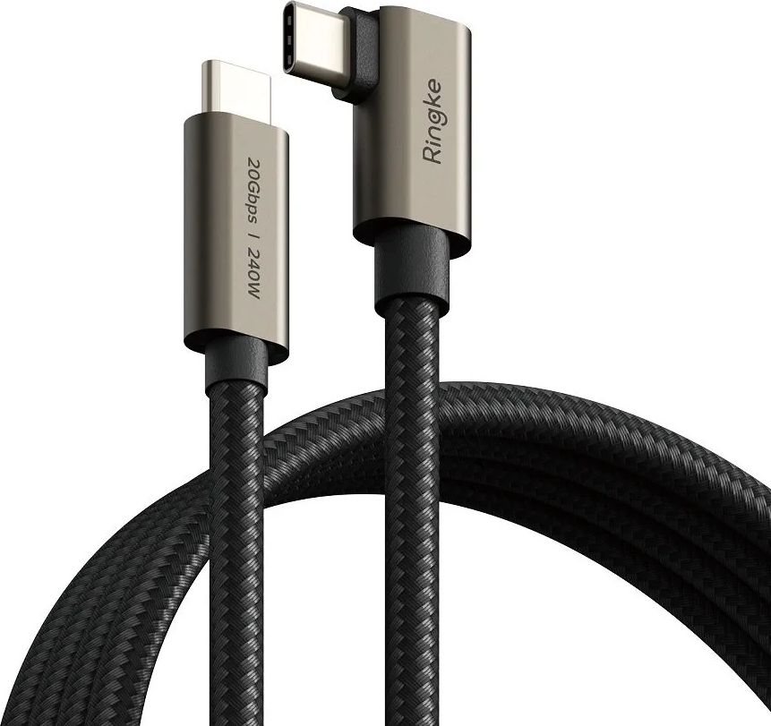 Ringke 3.2 gen. 2x2 USB-C PD 3.1 240W 2m angled cable - black