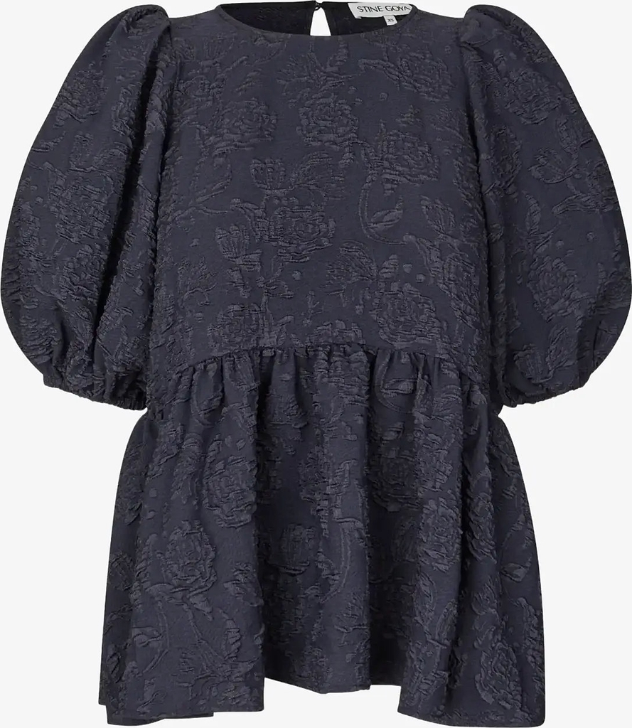 puff sleeve peplum top - garden relief