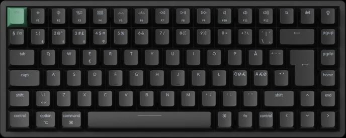 Keychron K2 HE Wireless Tri-Mode Hot Swap QMK Gateron 2.0 Purple Magnetic Switch Black - Gaming Tangentbord - Nordisk - Svart