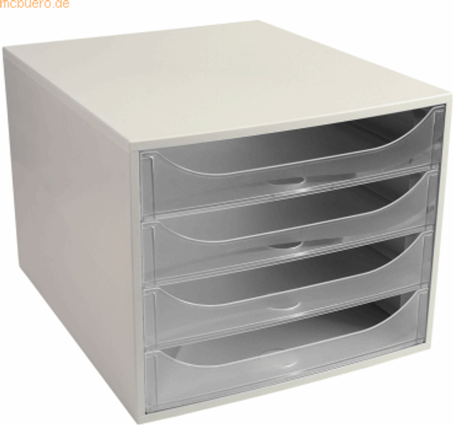 Exacompta Ecobox Skuffekabinet 4 Grå/Klar