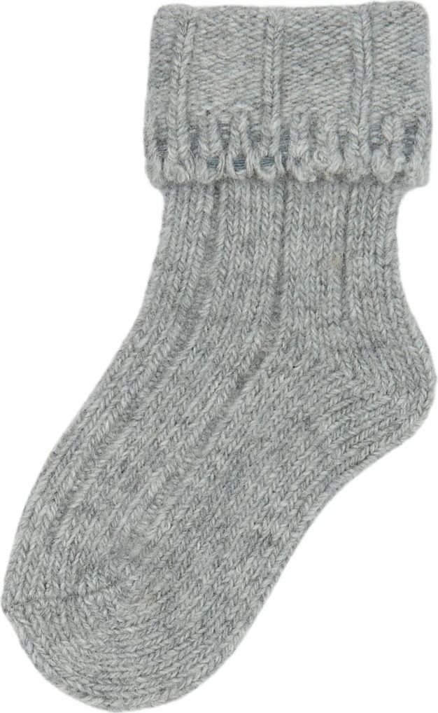 minipop wool heavy baby sock - light grey melange