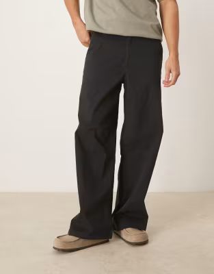 ASOS DESIGN Sorte Løstsiddende Chinos