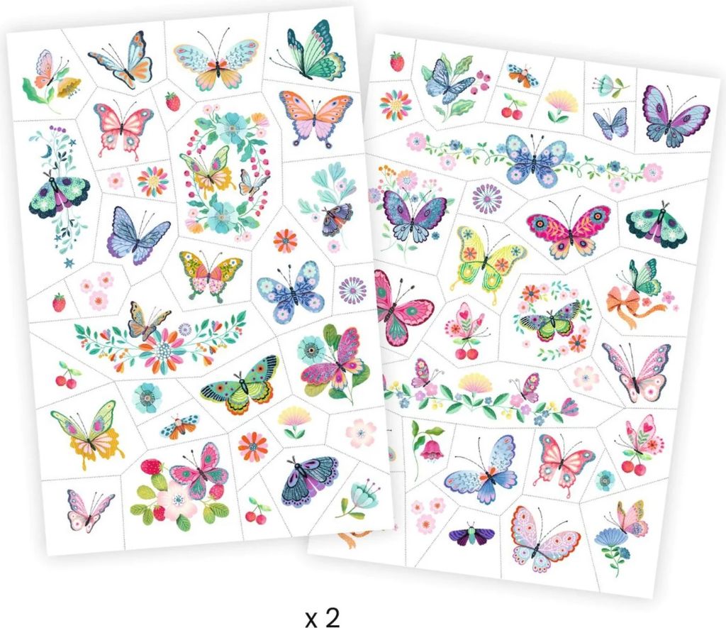 Djeco Tattoos Sommerfugle Glitter