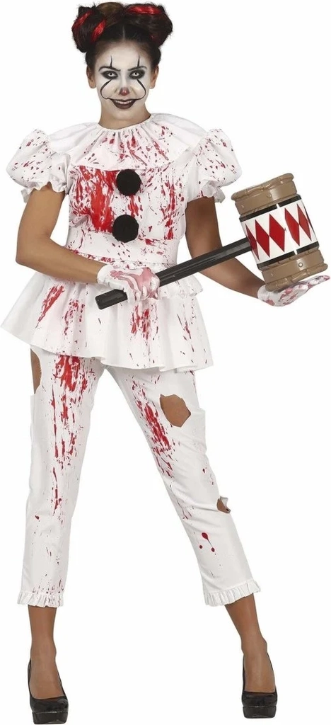 klovn halloween-kostume til damer blodig