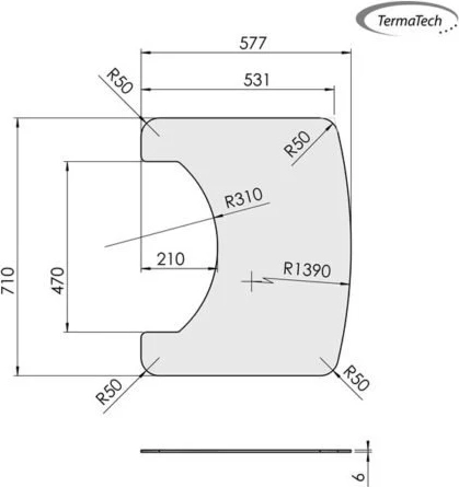 form glasplade til tt20+tt21+tt23 skandinavien, 710x577mm
