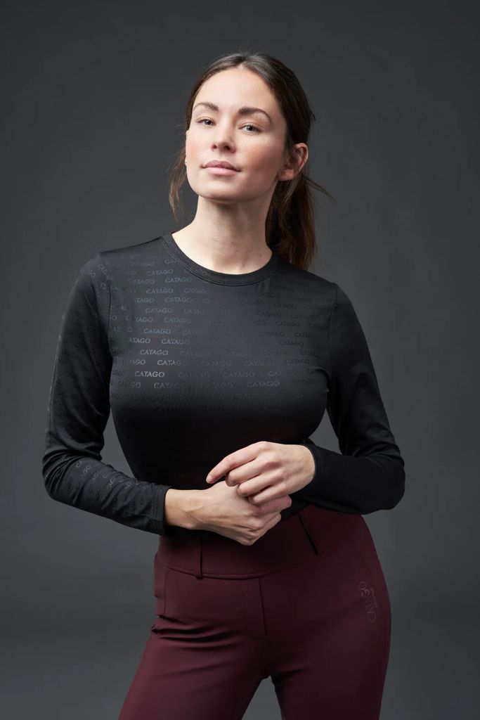 catago amina langærmet ridesbluse med logo