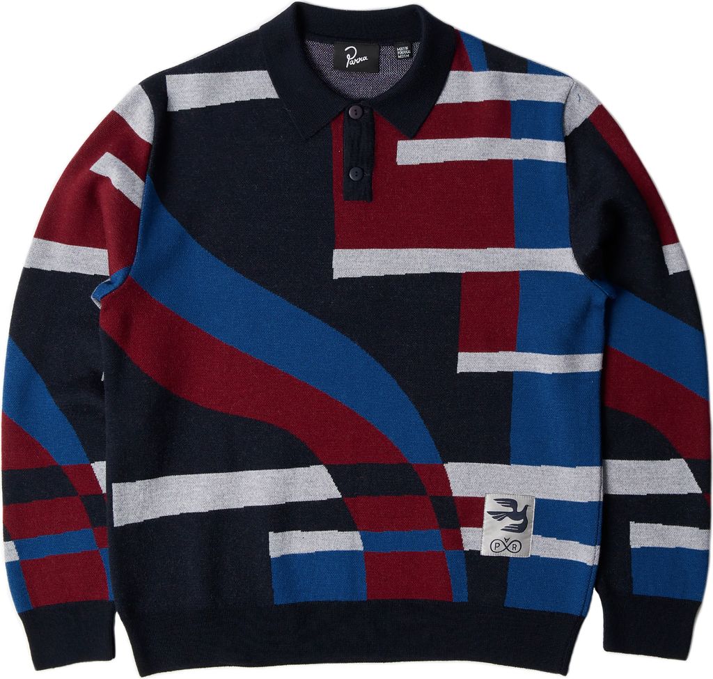 vertical forest knitted polo