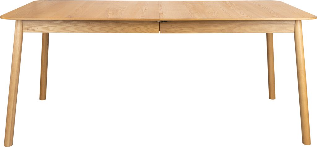 glimps, spisebord med udtræk, natur, træ (l: 90 x h: 76 x b: 180 cm.)