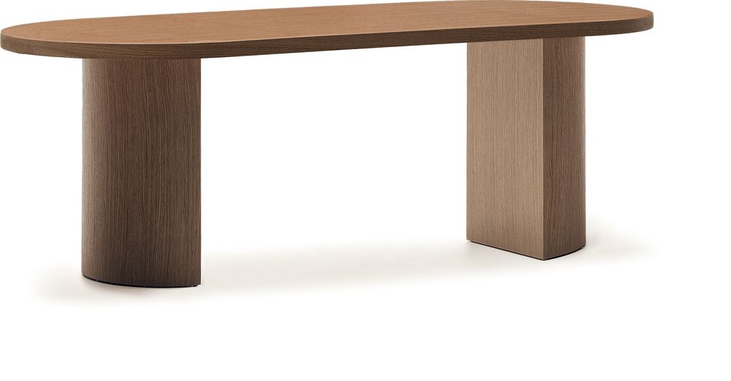 Spisebord Kave Home Nealy 200x100 cm natur oval MDF/egetræsfinér til 6 personer moderne nordisk