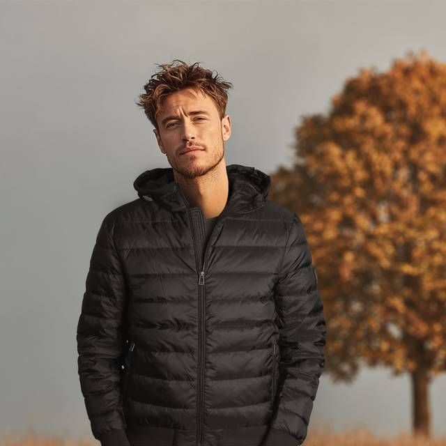 men's down filled nylon control jacket in black | belstaff uk