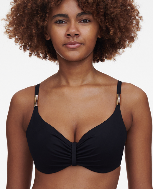 Chantelle Icon Covering Underwired Bra Bikini Top - Sort