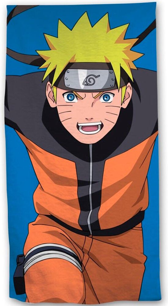 Naruto Beach Towel 70 x 140 cm Polyester Håndklæde Hvid, Multifarve (140x70cm)