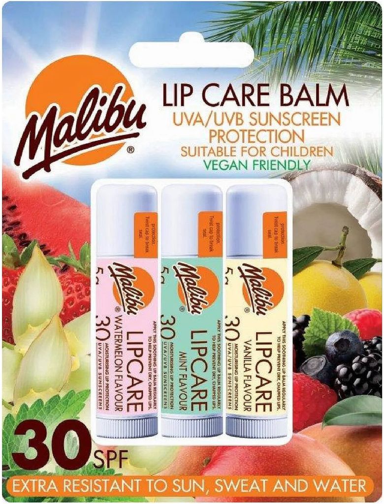 Malibu Lip Care Balm SPF30 4g 3-pack