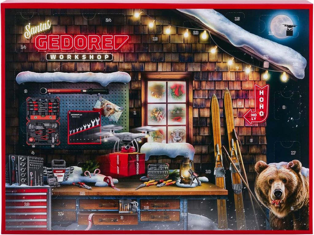 Gedore Red Advent Calendar Tool Set Black Red 51 Pieces