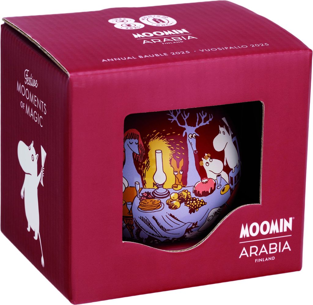 Moomin Arabia Mumin Årskugle Ø8 cm 2025 Rød