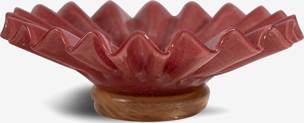 lori skål l ø18 cm, bordeaux/beige