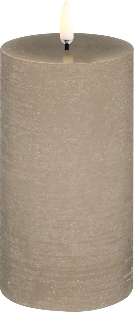 led rustic pillar lys, sandstone - h15 cm.