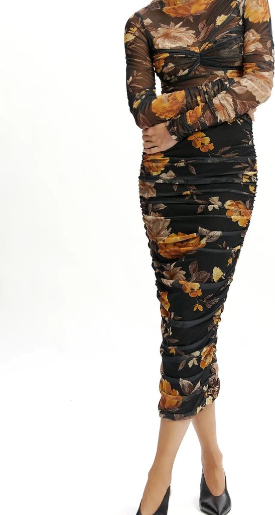 Bardot Althea Mesh Midi Dress - Black - 34