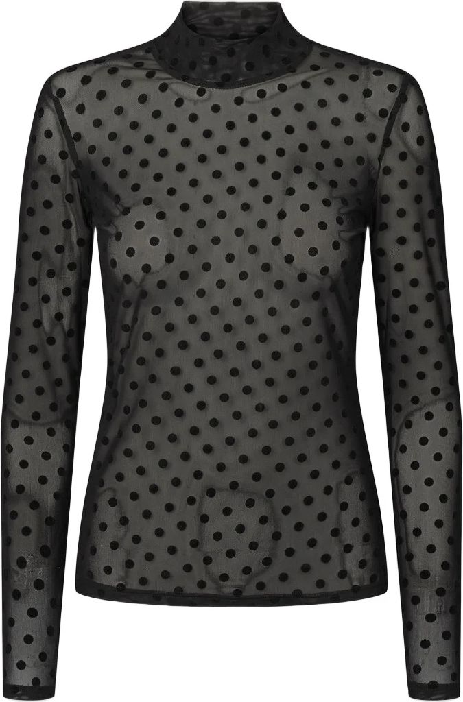 Rue de Femme 7655rdfroll Neck Blouse Kvinde Black Langærmede T-shirts Str XS - hos Magasin