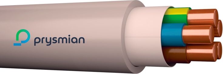 100 meter Prysmian afumex installationskabel, 5x1,5 mm²