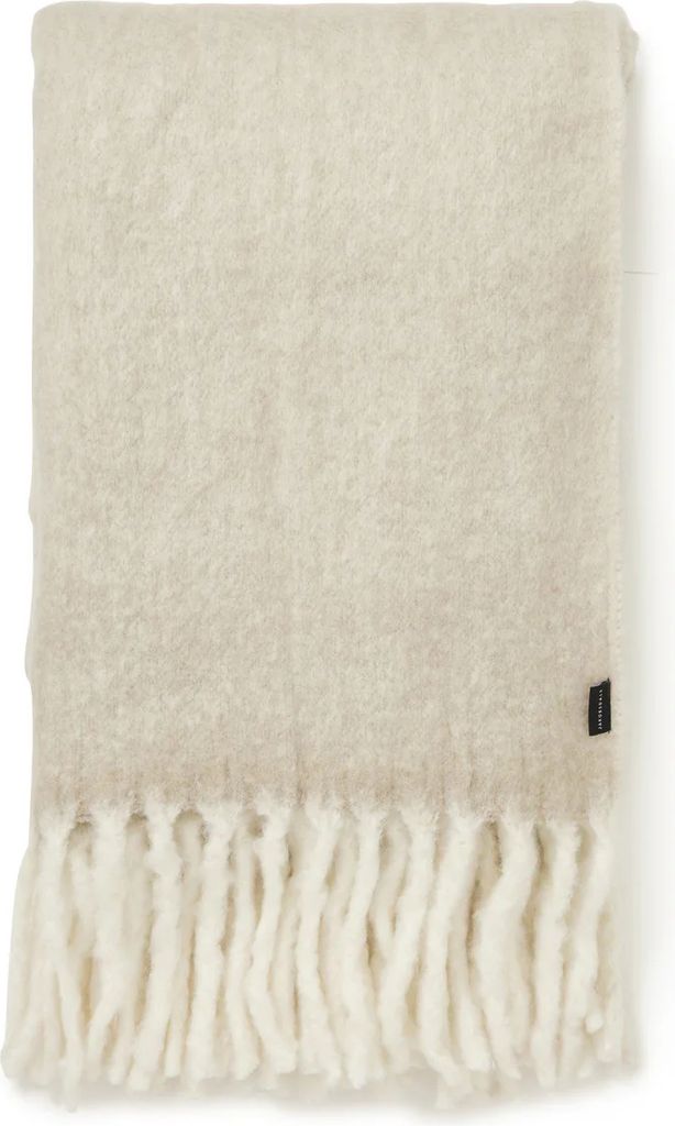 Jakobsdals Sildebens Mohair Plaid Beige Tæppe Beige (170x130cm)
