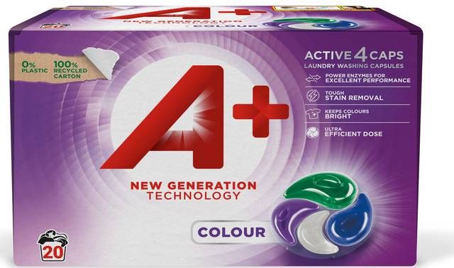 a+ active 4 vaskekapsler | colour | 20 stk.