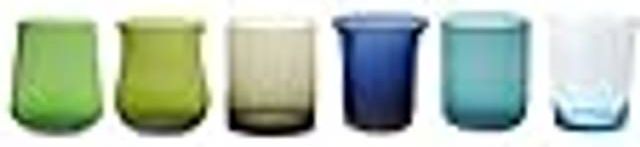 Bitossi Home DISEGUALE Collezione Set 6 Tumbler Nuance Blu/Verde Assortiti Bicchiere