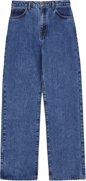 skall studio wide leg jeans mid blue denim