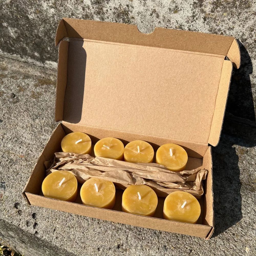 bivoks fyrfadslys - refill - 8 stk