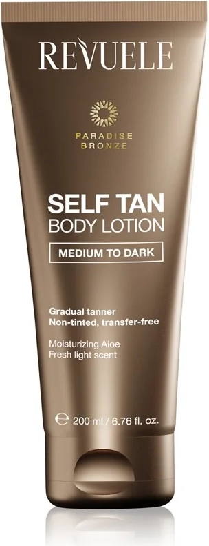 Revuele Paradise Bronze Selvbrunermælk til en gradvis solbrun farve, medium til mørk, 200 ml