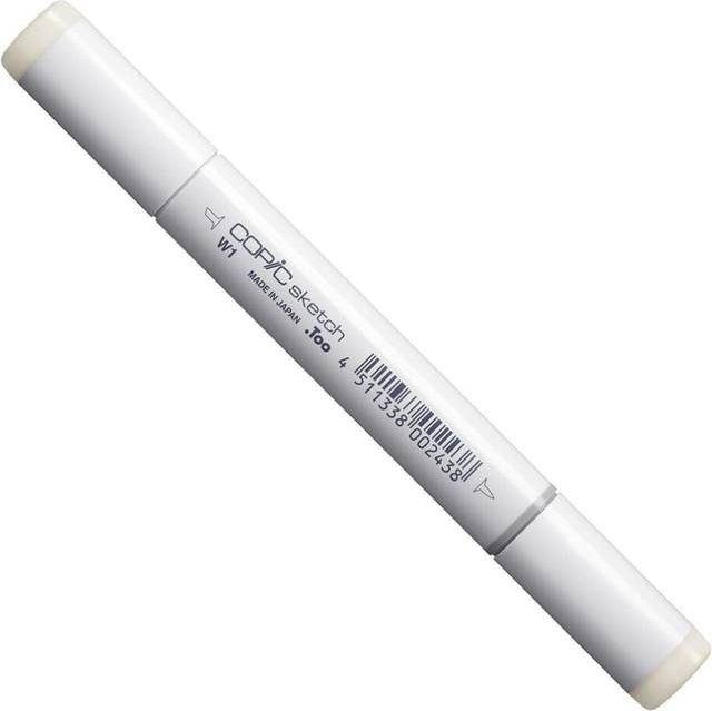 Copic Sketch Marker Oval Shaped Barrel Medium Broad and Super Brush Nibs W1 Warm Gray 1 W1S
