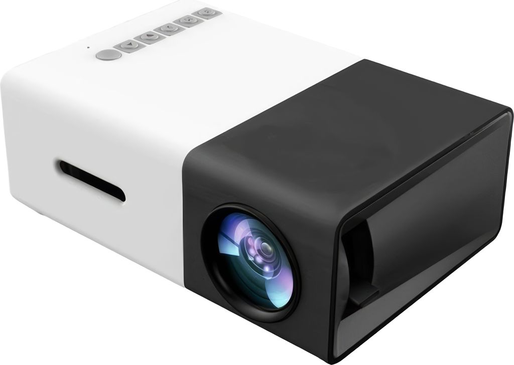 Denver PR-800B Mini Projektor - 1920x1080, USB-C, HDMI, MicroSD - Sort/Hvid
