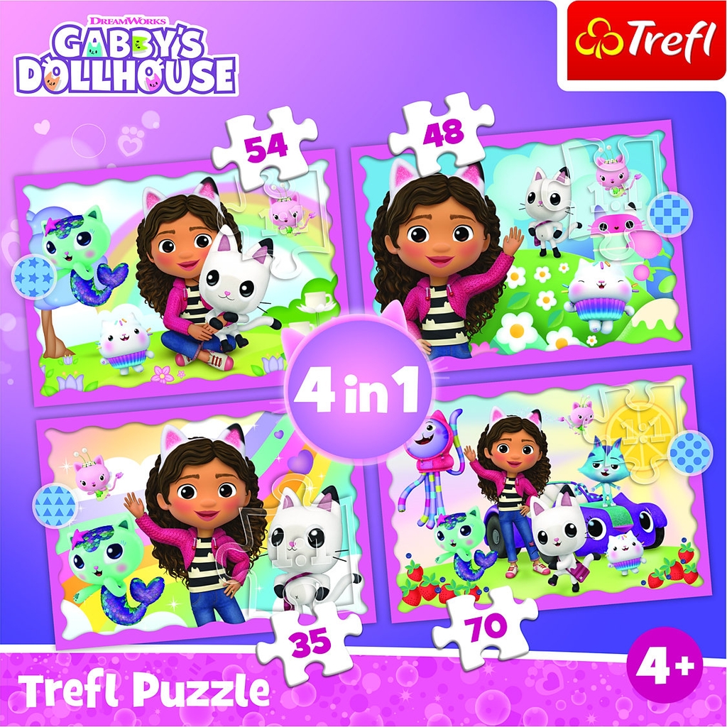 Trefl Trefl 4 I 1 35+48+54+70 Bit Gabby - Multi/patterned - ONE SIZE