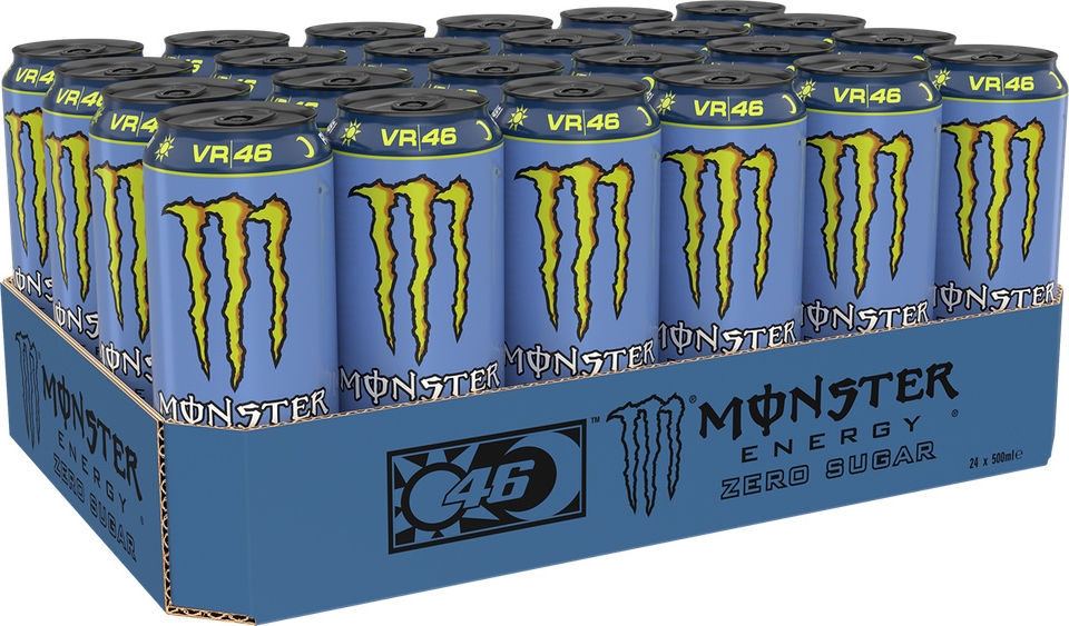monster doctor zero vr46, sukkerfri energidrik, sød appelsin (24 x 500ml), dåse