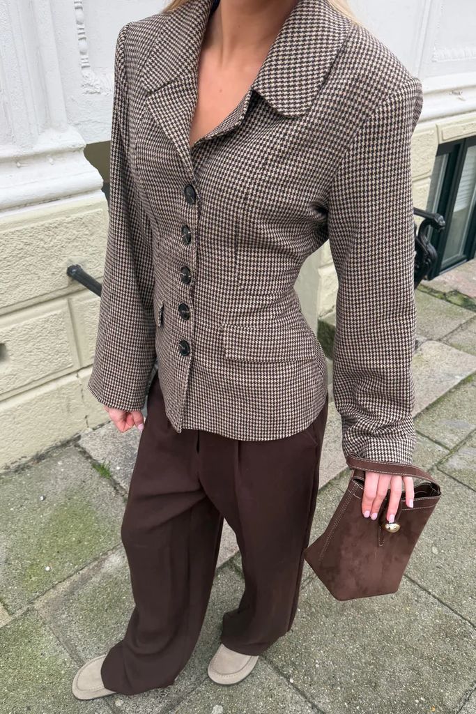 stineic blazer - brown checks