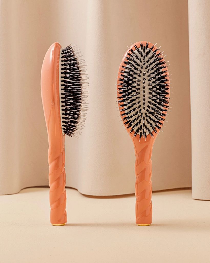 n.02 the care & detangling hairbrush the essential coral