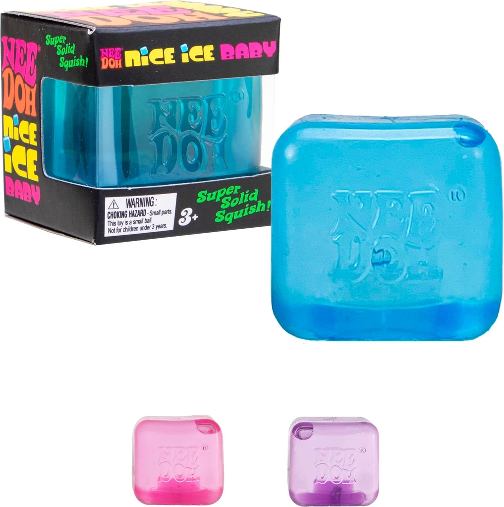 schylling - needoh nice ice baby sensory squeeze toy, super solid squish, 1.25", ages 3+, 1 pack - multicolor
