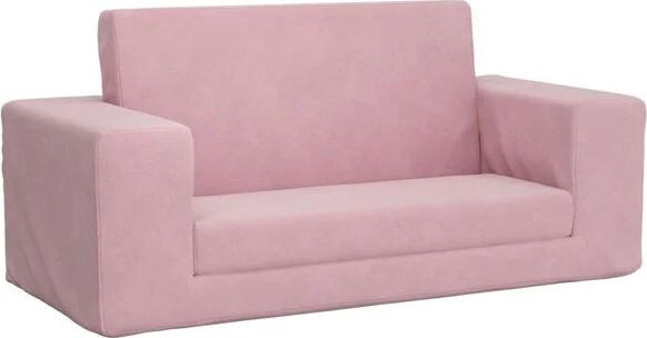 2-personers sovesofa til børn blødt plys lyserød