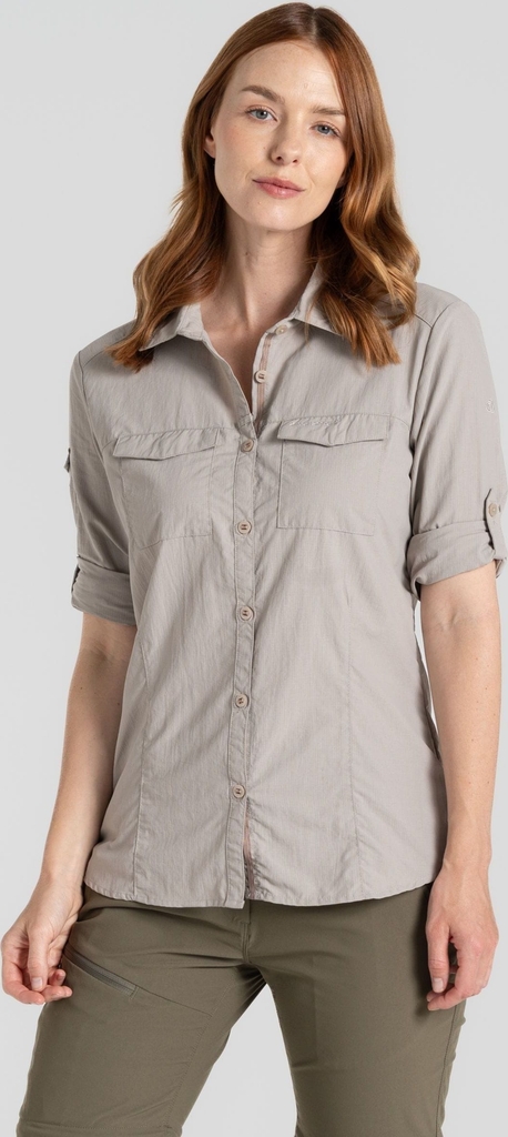 Craghoppers Women's Nosilife Adventure Langarm Bluse III - Grå
