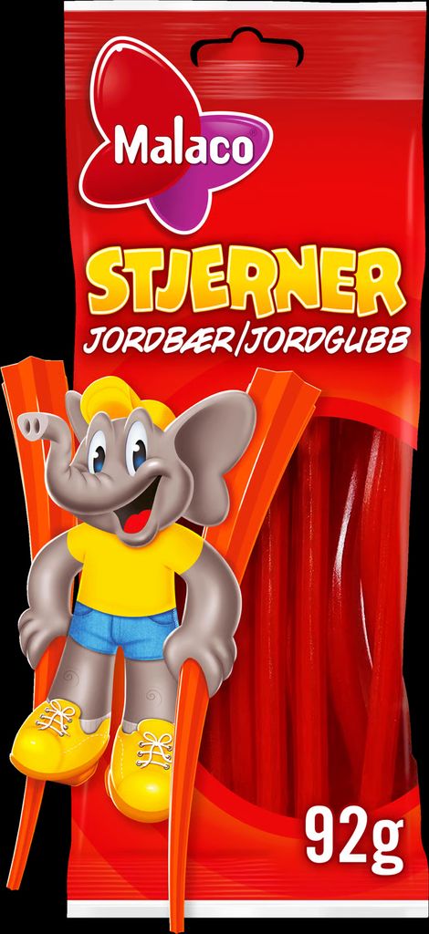 Malaco Jordbærstjerner 92 g