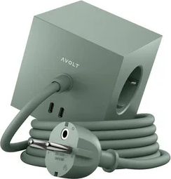 multikontakt square 1 blå 3 schuko 2 usb 1,8 m kabel avolt