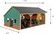 Kids Globe - Agricultural Shed Wood for 3 Tractors 1:16
